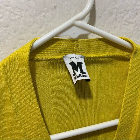 M MISSONI Yellow V Neck Knit Lightweight Cardigan size 6 - Picture 4 of 10
